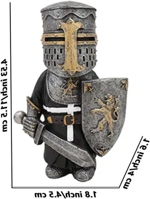 Image de Statue de jardin en résine synthétique - figurine médiévale de gardien pour pelouse et jardin