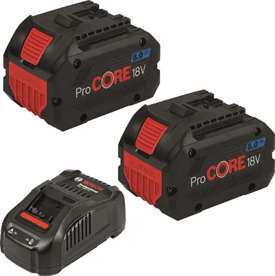 Produktbild von Bosch Starter-Set 2x 8,0 Ah ProCORE18V Akku + 1x Schnellladegerät GAL 1880 CV - 1600A01C4K