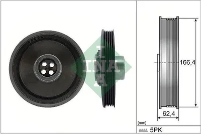 Produktbild von INA 544 0171 10 Riemenscheibe Kurbelwelle für MINI Schrägheck (R56) 166mm