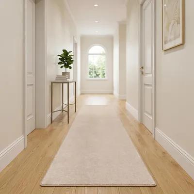 Produktbild von Hochflor Luxus Velours Läufer Teppich Touch Natur, Größe:80x400 cm
