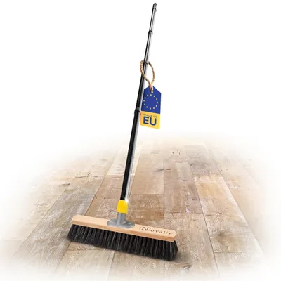 Saalbezem 40 cm mit Stiel, Rosshaarmischung, weich