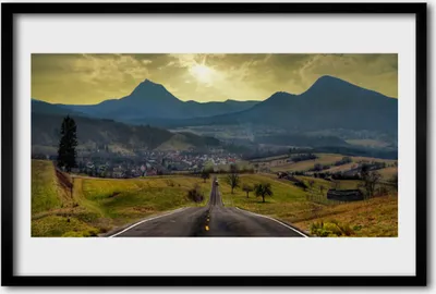 Produktbild von Bild 60x40 MDF-Rahmen Wandkunst Mountain Road Landschaft