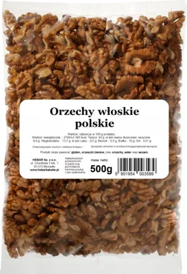Obrázek produktu pro Vlašské ořechy 500 G - Půlky a kousky - Brainfood - Přísada na pečení - Svačina do práce a do školy