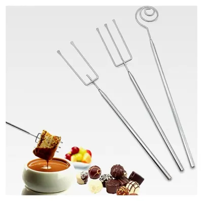 Produktbild von 3-teiliges Set Edelstahl-Pralinengabeln für Dessert und Fondue