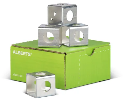 Produktbild von Alberts Multi Cube galvanisch verzinkt, dickschichtpassiviert 40 x 40 x 40 mm 4er Set