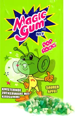 Obrázek produktu pro Magic Gum Pop Rocks sour apple, žvýkačky, sáček 7g