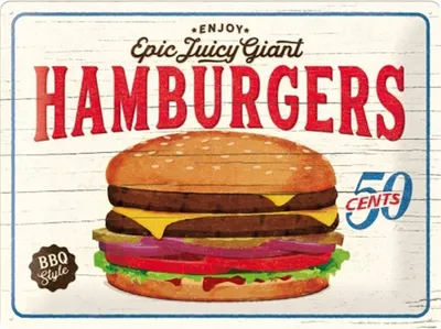 Produktbild von Nostalgic-Art - Blechschild 30 x 40 cm - USA - Hamburgers