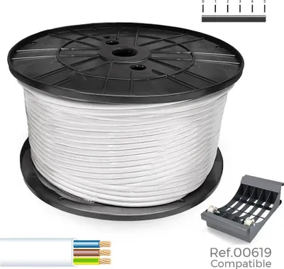 Image de Tuyau Plat Sediles 3g 1,5 Mm2 Blanc Câble électrique Plat Souple 3 Conducteurs 1,5mm2 - Sediles