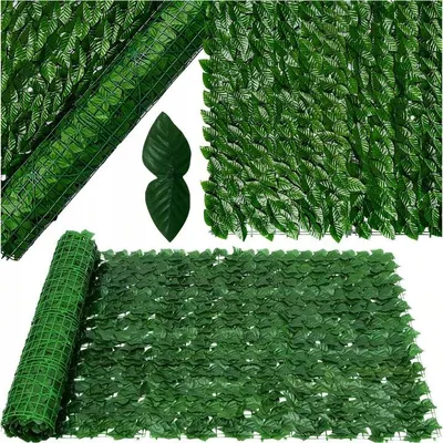 Produktbild von Künstliche Hecke Sichtschutz 3x1m – Balkonverkleidung & Zaunblende – Efeu-Optik – UV-beständig – Wetterfest – Grün