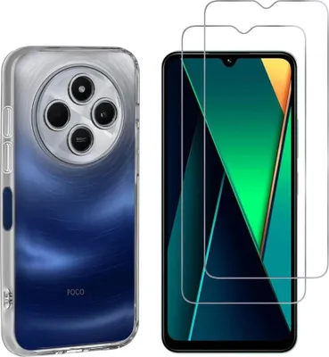 Image de Housse pour Xiaomi Poco C75 avec 2 films de protection d'écran en verre trempé Phonillico®