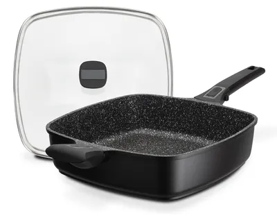 Produktbild von GSW 168434 Brat- und Servierpfanne EASY CLICK Quadura mit Glasdeckel und Gegengr
