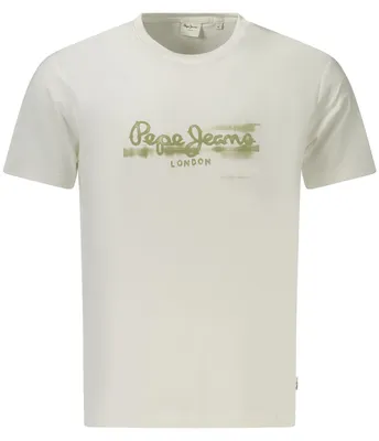 Produktbild von Herren T-Shirt aus Baumwolle - Weiß, Kurzarm, Rundhals mit Logo