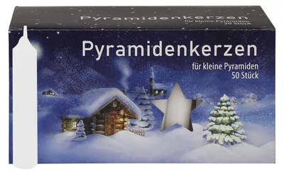 Pyramidenkerzen 50 Stück weiß unparfümiert 1,4 x 7,4 cm