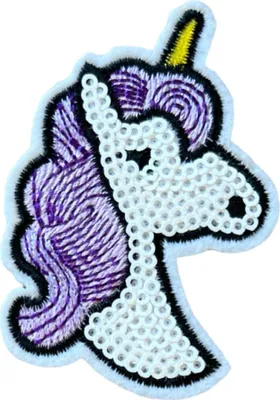 Produktbild von Einhorn-Pailletten-Emblem-Aufnäher zum Aufbügeln, Lila