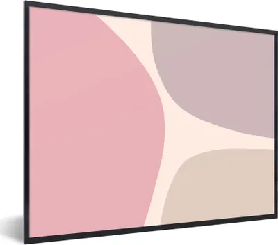Produktbild von MuchoWow® Gerahmtes Poster Gestaltung - Pastell - Minimalismus 40x30 cm - Poster mit Schwarzem Bilderrahmen Wandposter Rahmen Foto Bilder - Kunstposter - Wanddekorationen