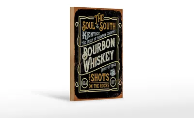 Produktbild von Holzschild Spruch 12x18cm Bourbon Whiskey shots on rocks