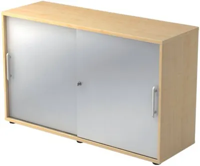 Produktbild von Hammerbacher V1752S/3/S/RE Schiebetürschrank - 2OH, 120 cm, Relinggriff, Ahorn/Silber