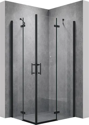 Immagine prodotto di SONNI cabina doccia nera ingresso angolare doccia porta a battente cabina doccia nano vetro angolare doccia 100x120x195cm 6mm ESG vetro di sicurezza