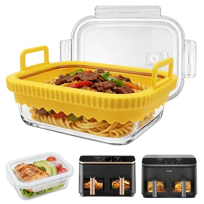 Produktbild von Glaspfanne für Heißluftfritteuse mit Deckel