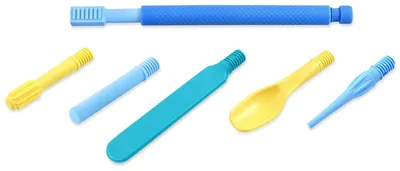 Immagine prodotto di Ark Therapeutics Z-Vibe: set da viaggio con giocattolo sensoriale e 6 accessori. Kit completo con manico vibrante e 6 accessori per la terapia motoria orale.