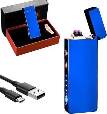 Produktbild von Elektrische plasma-aansteker met led-batterij-indicator, blauw, voor buiten, camping, wandelen