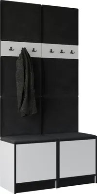 Produktbild von KIER FURNITURE Kleiderschrank EDEN, Schlafzimmer Schrank, Garderobeschrank, Flurschrank Weiß & Schwarz 106,4x205x39 cm