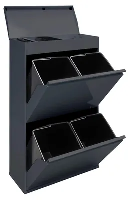 Image de ARREGUI Système de tri des déchets CR624-B en acier avec bac de rangement muni d'un couvercle