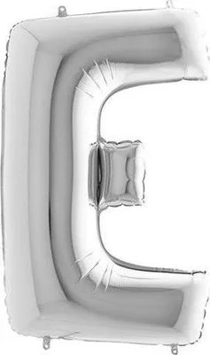 Obrázok produktu pre Nafukovací balónik písmeno E strieborné 102 cm - Grabo