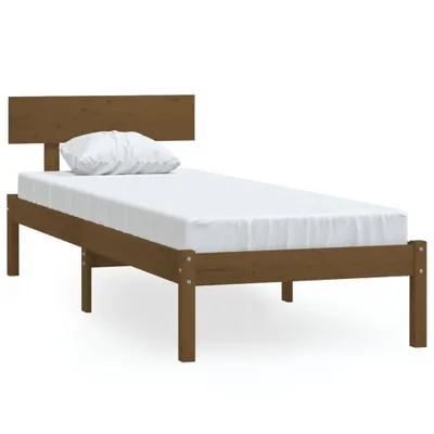 Image de vidaXL Lit en bois massif pin brun miel 90x190 cm