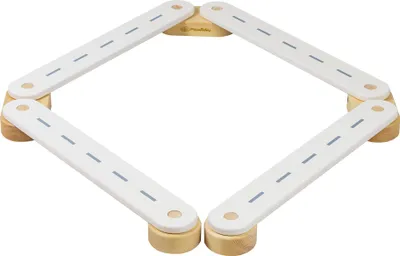 Produktbild von MEOWBABY® Balancierbalken mit 4 Balancierbrett für Kinder Parcour Balance Beam aus Holz Sensorischer Weg mit Zahlen, Weiß