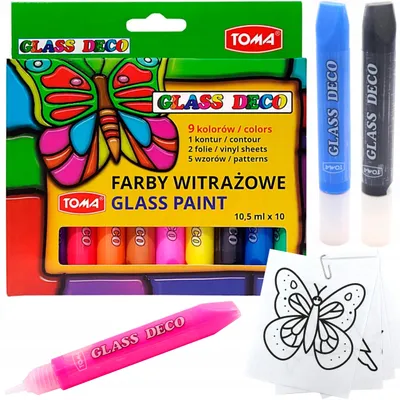 Produktbild von TOMA Wasserfarben Glasmalfarben Set Transparent Kreativ