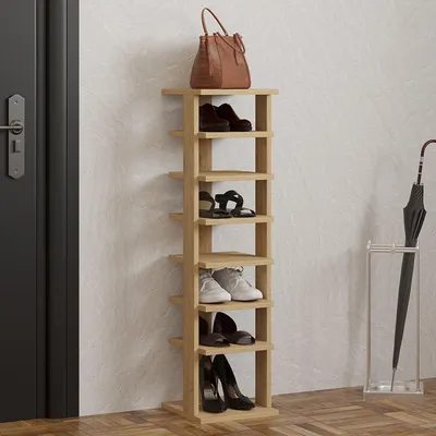 Immagine prodotto di Soddi - Scarpiera, 30x30x110h cm Marrone Rovere, 8 Paia