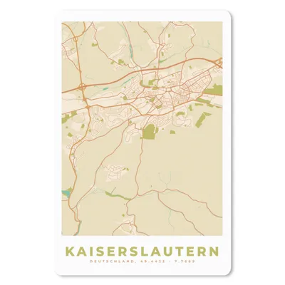 Produktbild von MuchoWow® Mauspad Mousepad Kaiserslautern - Karte - Vintage - Stadtplan 40x60 cm - Mousepads - Maus Mat - Pad - Mausunterlage - Schreibtisch Accesoire