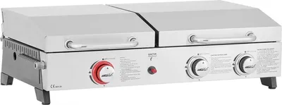 Produktbild von Plancha Gasgrill mit Rost und Plancha "Flamo" - 3 Brenner - Grau