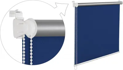 Image de Store d'occultation thermique 120x150 cm bleu Store de fenêtre avec revêtement thermique 100% occultation i
