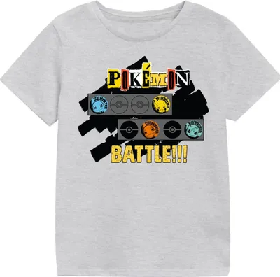 Produktbild von Pokemon T-Shirt 7-8 Jahre Grau Kinder Uni Pokemon Battle Kids