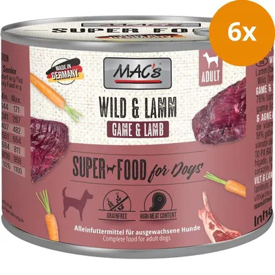Image de MAC's DOG WILD & LAMM, Adulte, toutes races, agneau, sanglier, 200 g