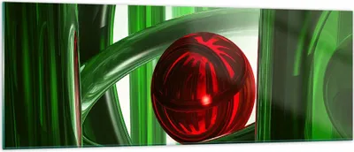 Produktbild von Bilder auf glas - Computergrafik 3d modern Komposition - 140x50cm - Glasbilder - Wandbilder - Kunstdruck - Wanddekoration aus Glas - Glas Bilder - Wandbild auf Glas - GAB140x50-0359