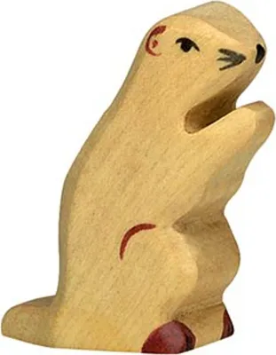 Produktbild von Holztiger Spielfigur Murmeltier aus Holz, 4,4cm hoch, 1,9cm breit, 6,5cm lang