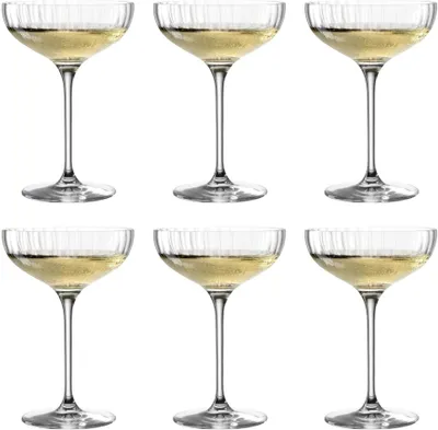 Produktbild von Leonardo Poesia Champagnerschale 6er Set, spülmaschinengeeignete Sektgläser, Champagnergläser, Höhe 16 cm, 260 ml, klar, 069169