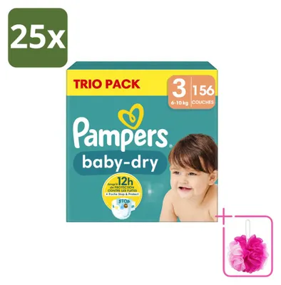 Productafbeelding van 25 luiers, Pampers Baby-Dry, maat 3, voor baby's van 6-10 kg - voordeelverpakking - 25 stuks