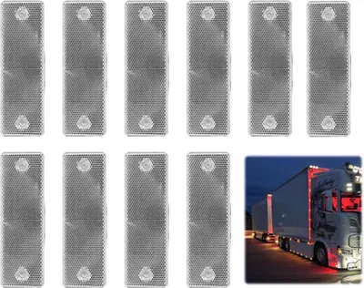 Imagen del producto de 10 reflectores universales blancos para remolques, bicicletas