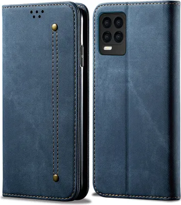 Immagine prodotto di OPPO Realme 8 Pro Case, Custodia a portafoglio in pelle con chiusura magnetica e supporto per OPPO Realme 8 Pro Blu