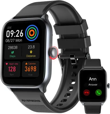 Produktbild von Smartwatch Damen Herren Telefonfunktion/Message Reminder, 1.85" Fitness Tracker 100+ Sport Modi, Puls/Schlaf/SpO2 Monitor,Sprachassistent Android IOS