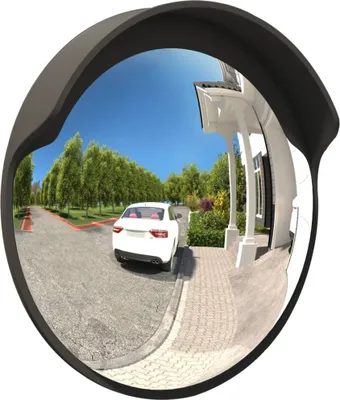 Produktbild von Verkehrsspiegel LEDO Konvex Kunststoff Schwarz Ø60 cm Outdoorspiegel | Sicherheitsspiegel Panoramaspiegel