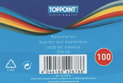 Produktbild von Stylex Karteikarte liniert A8 - 1 Packung (100 Stk.)
