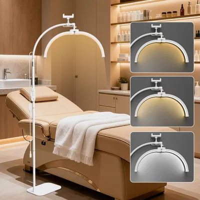 Halbmond-Stehlampe 55 cm, 30 W, klappbar, mit Telefonhalter, 3000-6500 K