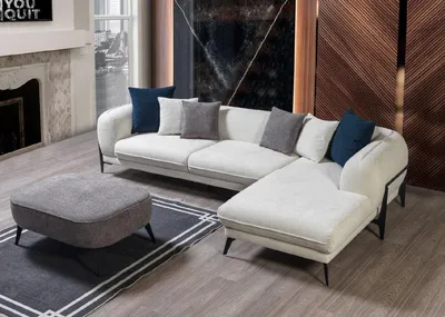 Produktbild von Moderne Couchgarnitur Ecksofa L-Form Sofas Dreisitzer Sessel Stoffmöbel