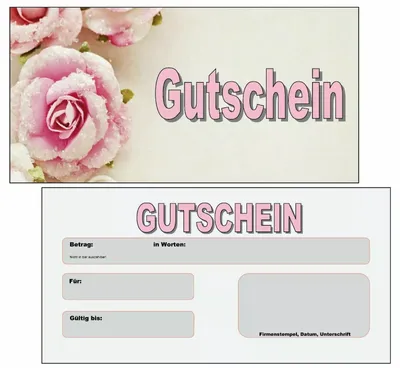 Produktbild von 100 Geschenkgutscheine Gutscheinkarten Gutschein neutral Wellness Kosmetik Eisrosen GS14