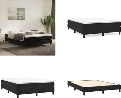 Obrázek produktu pro vidaXL Boxspring postel s matrací černá 140x200 cm samet - Boxspring postel - Boxspringbetten - Bett - Schlafzimmermöbel